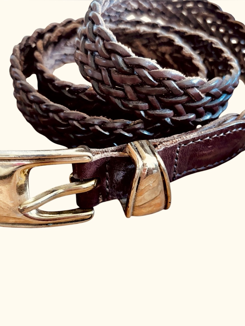Vintage DKNY Brown Woven 
Leather Belt
P/S
